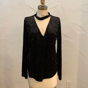 Sanctuary Crushed Black Velvet Top